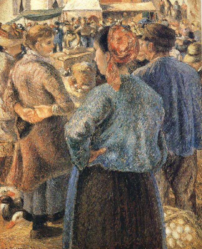 Camille Pissarro Pang plans Schwarz livestock market Norge oil painting art